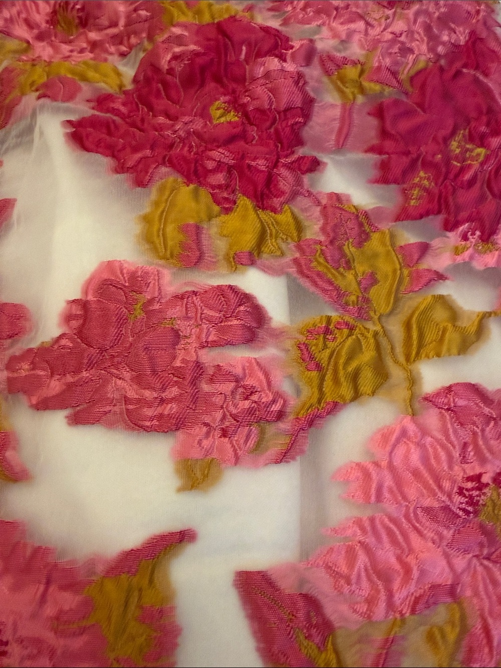 Hello Molly Pink Floral Jacquard Fabric Formal Dress US 6 M Puff Sleeves MINI - Picture 4 of 13
